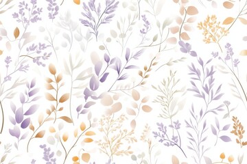 Playful floral pattern with purple, pink, and yellow flowers on a white background, perfect for spring-themed or nature-inspired designs.