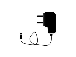 Obraz premium Mobile phone charger line icon. flat style sign for mobile concept and web design. Power adapter outline vector icon. Symbol, logo illustration. Vector graphics