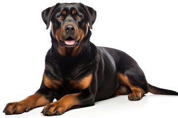 Fototapeta premium Rottweiler sitting mammal animal.