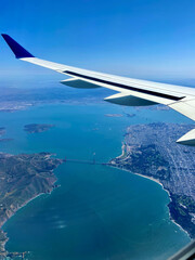 San Francisco Bay Through Airplane Window