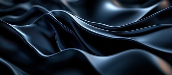 Obraz premium Abstract background of black fabric with flowing curves.