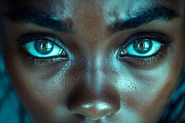 Intense blue eyes captured in mesmerizing close-up portrait