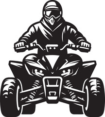 Quad bike rider mascot silhouette vector illustration isolated on a white background