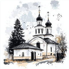 Autumn. Pencil sketches.