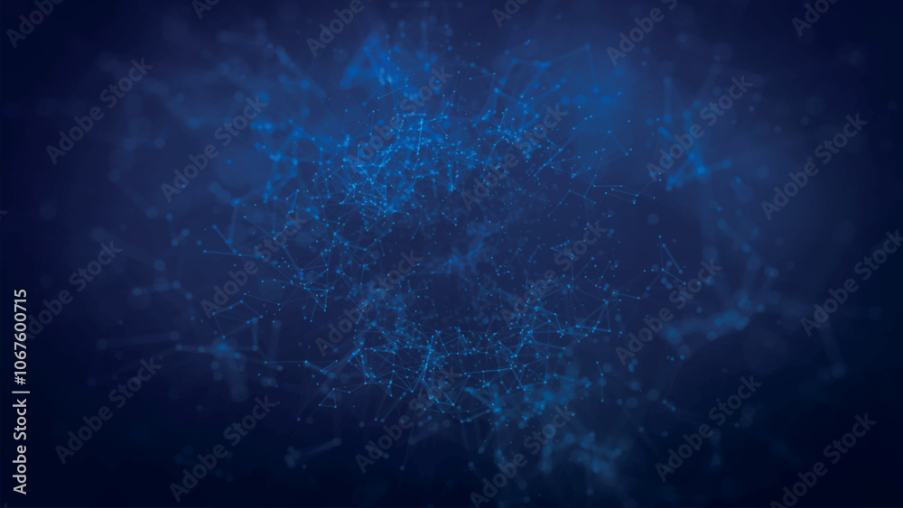 Poster abstract background with connecting dots and lines. network connection structure. plexus effect. 3d 