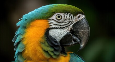 Fototapeta premium Vibrant close-up of majestic parrot in natural habitat