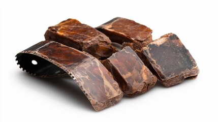 Blank film strip on white background for creative projects and design concepts