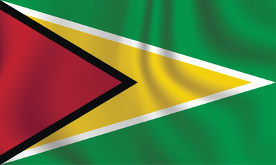 Flag of Guyana. National symbol in official colors. Template icon. Abstract vector background