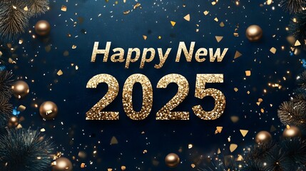 Happy New Year 2025 Celebration Text. Stunning new year wish. 