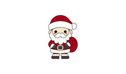 Vector illustration of cartoon santa claus isolated on white background	