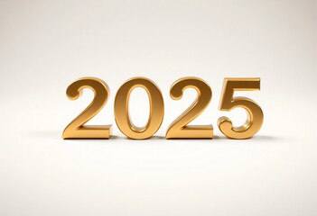  2025 3d letters in gold metallic