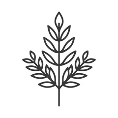 Fototapeta premium Stylized Branch with Elongated Leaves
