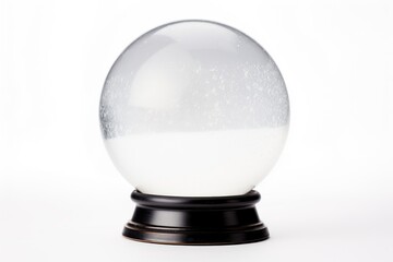 Snow globe sphere lamp white background.