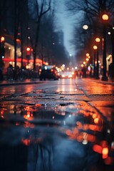 Naklejka premium Reflection street lighting vehicle.