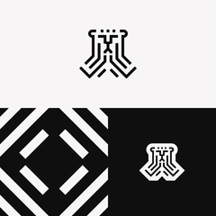 Abstract Lion Security Consulting Logo Black White