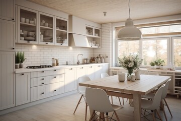 Fototapeta premium Kitchen architecture furniture building.