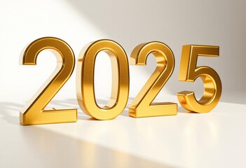  2025 3d letters in gold