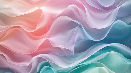 Obraz premium Abstract Pastel Waves with Soft Flowing Gradient