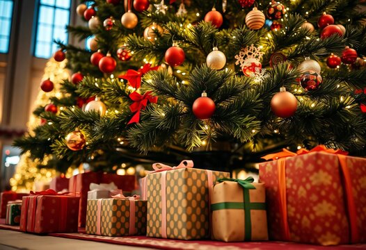 christmas tree and gifts