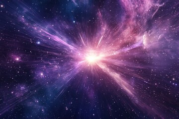 Fototapeta premium Bright Starburst Erupting in a Cosmic Nebula