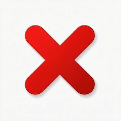 Obraz premium Flat X logo in bright red