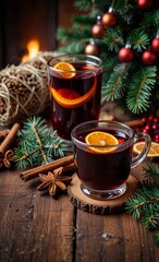 christmas mulled wine with spices