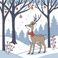 christmas card with deer