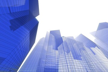 Fototapeta premium Abstract city architectural 3d rendering