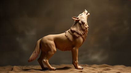 Fototapeta premium Howling Wooden Wolf