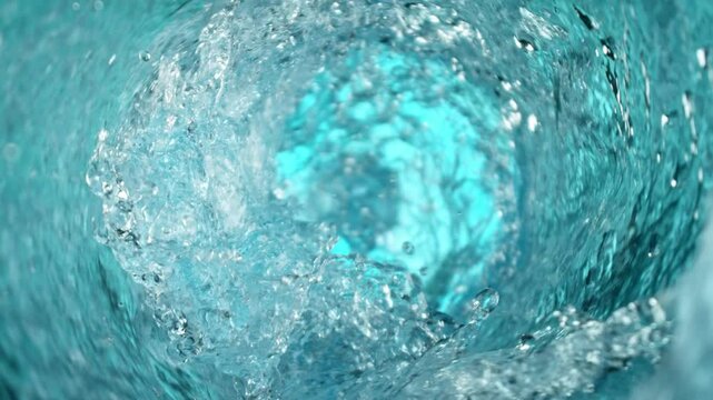 Super Slow Motion of Rotating Water in Twister Shape . Filmed on High Speed Cinema Camera , 1000 fps