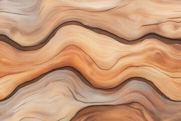 Fototapeta premium Seamless wood texture background with organic flowing grain pattern in natural earth tones