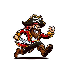 Pirate cartoon character mascot. Isolated vector illustration