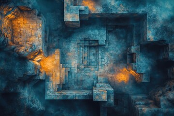 Dark Fantasy Dungeon Battlemap, Mysterious Ancient Temple Tabletop RPG Interior Room Map, Adventure Games and Roleplaying Encounters, Gaming Art Design