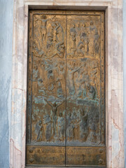 Bronze doors at Basilica of Saint Paul Outside the Walls, Rome, Italy