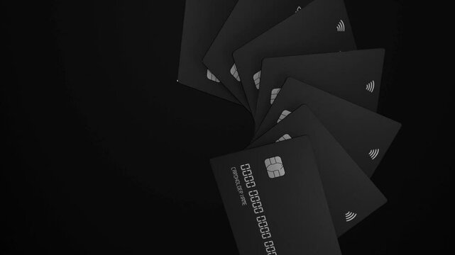 Modern Black Credit Card Video -  Dynamic Movement for Financial Concepts