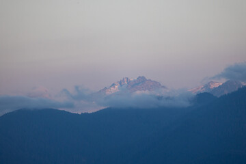 Sunset over Mt. Index Overlooking the Skykomish Valley in Washington