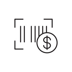 Barcode Payment Icon with Scan Symbol, Representing Barcode Scanning for Quick and Secure Payments