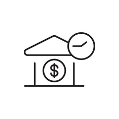 Loan Payment Icon with Bank and Dollar Symbol, Representing Loan Repayment, Debt Settlement, and Financial Obligations