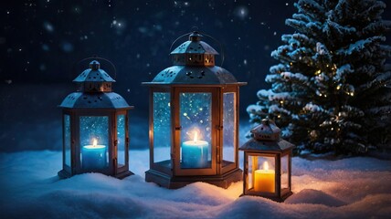 Christmas lanterns winter