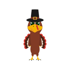Turkey funny thanksgiving on white background 