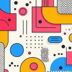 Obraz premium Colorful abstract geometric shapes and patterns in vibrant colors.