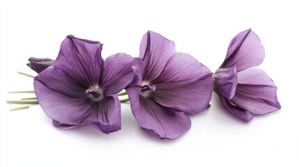 Obraz premium A fresh, vibrant aubergine lies on a white background, highlighting its glossy skin and deep purple hue, symbolizing natural beauty and culinary potential
