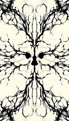 Rorschach test isolated with white highlights, png
