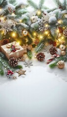 Merry Christmas and Happy New Year decorated background. A Christmas and background with Christmas decorations. Merry Christmas and Happy New Year card. Merry Christmas. Happy New Year.