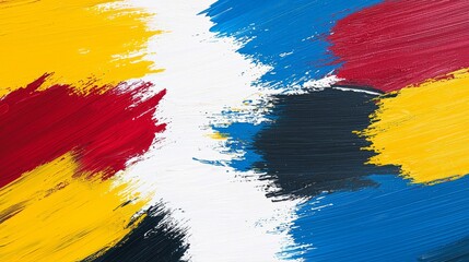 Obraz premium Abstract painting with bold colors and dynamic brush strokes.