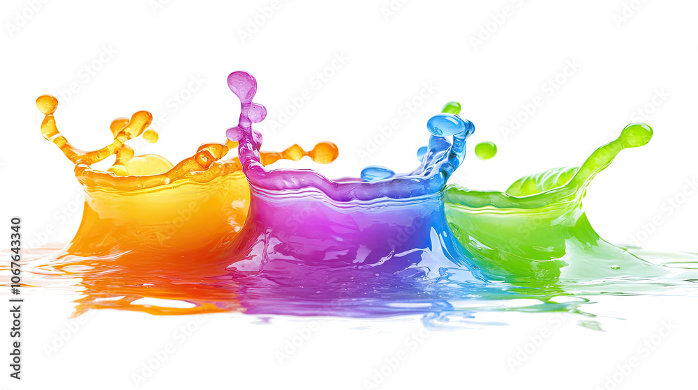 Poster colorful water splashes create a dynamic display generative ai