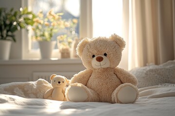 Child bedroom with soft plush toys