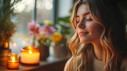Person Engaging in Aromatherapy with Essential Oil Diffuser