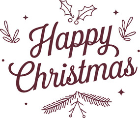 Obraz premium Happy Christmas Vector Style Typography