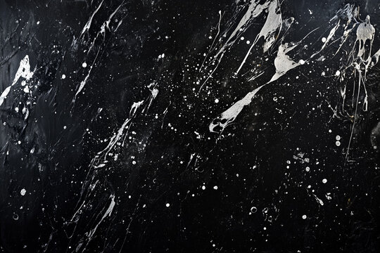 Bold black backdrop with silver splatter